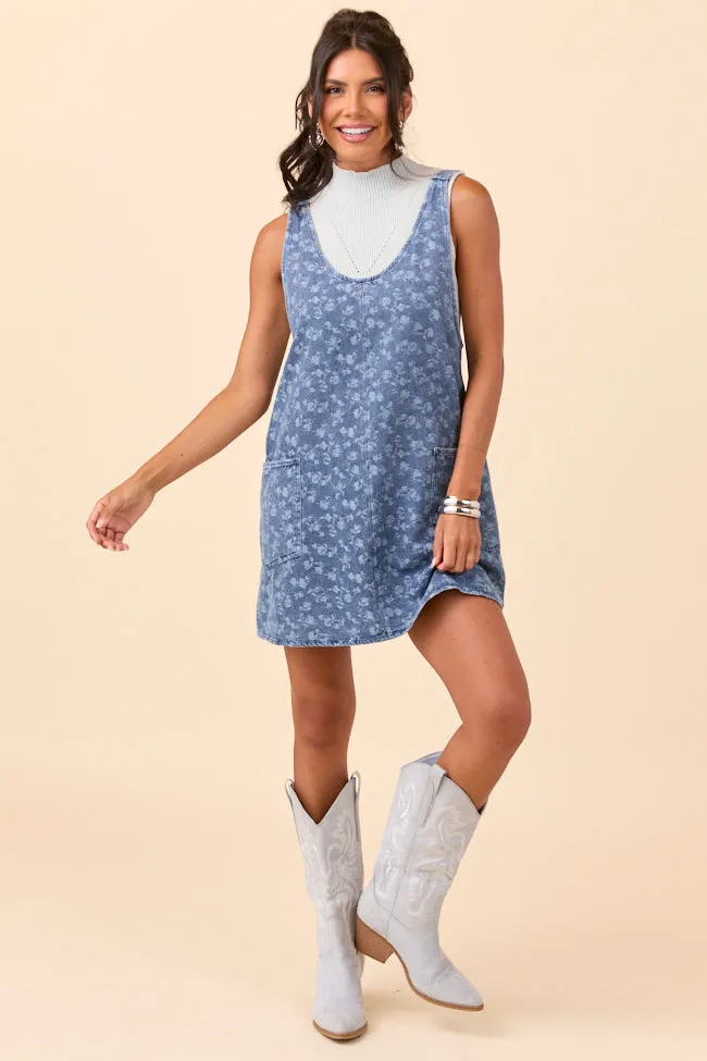 Hazel Floral Denim Mini Dress sold by Pink Lily product image thumbnail 4