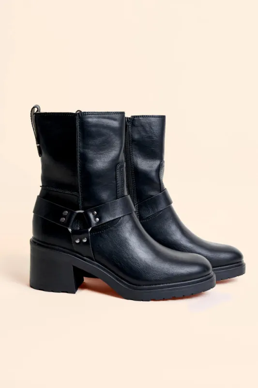 Clyde Black Moto Boots sold by Pink Lily