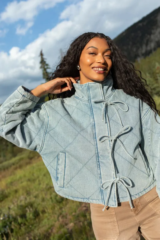 Winslow Light Denim Quilted Jacket SALE sold by Pink Lily