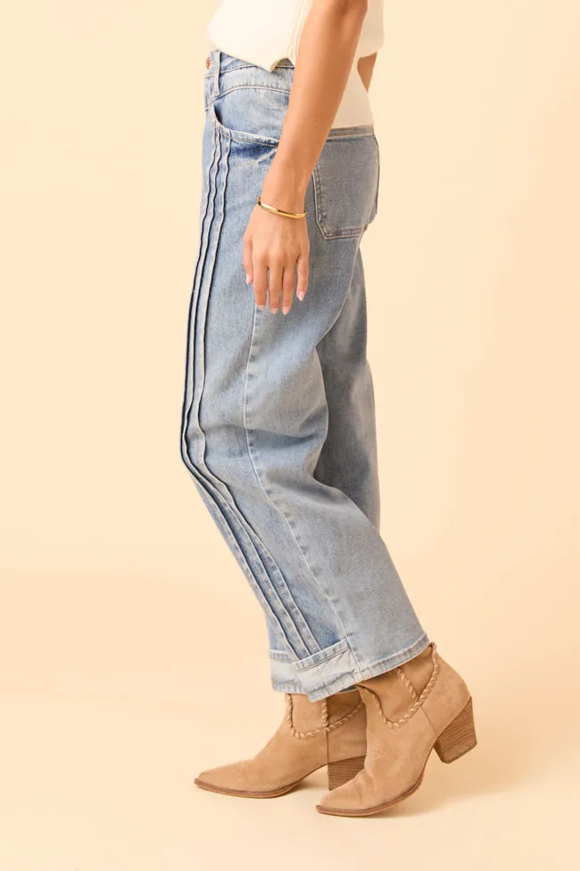 Camilla Medium Wash Seamed Barrel Jeans sold by Pink Lily product image thumbnail 3