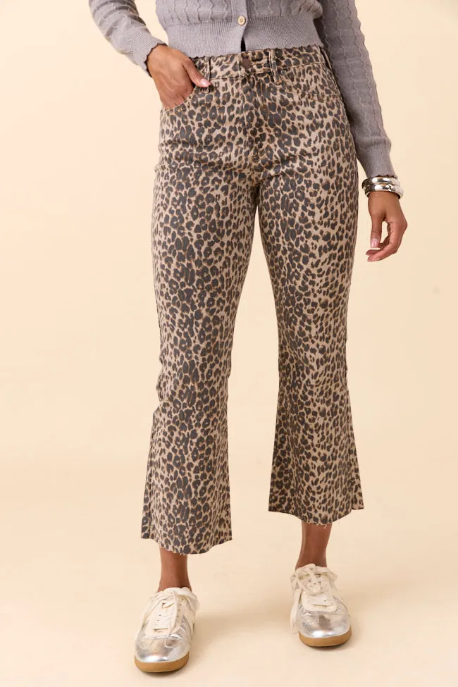 Melody Leopard Print Cropped Flare Jeans sold by Pink Lily