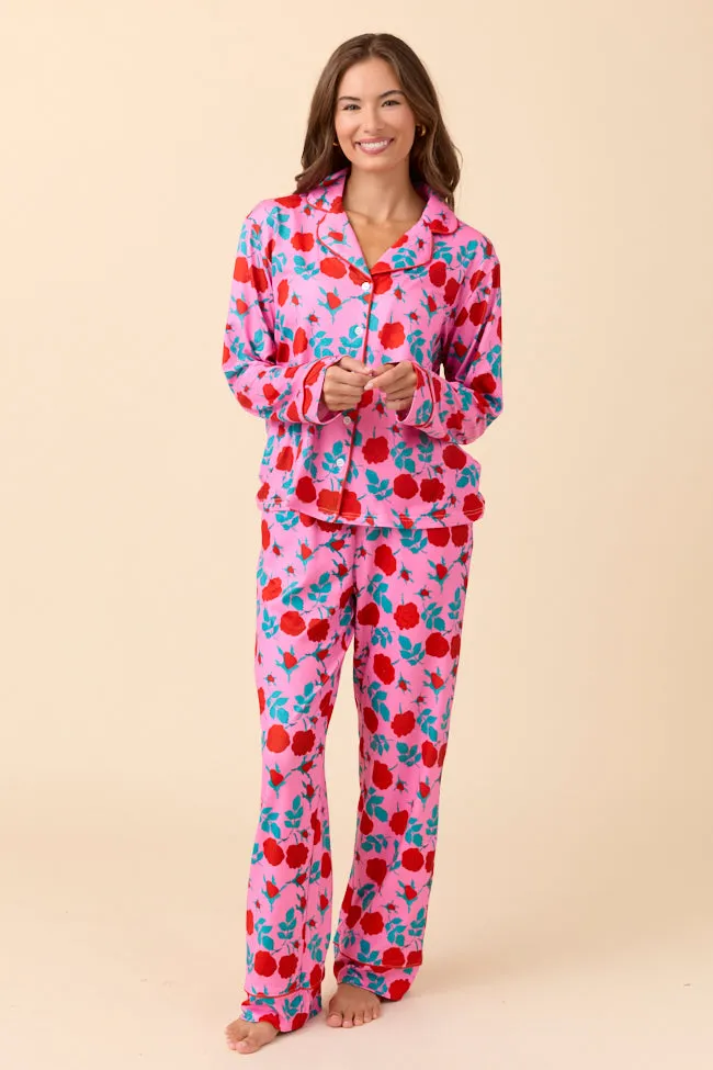 Bed Of Roses Pink Pajama Set sold by Pink Lily product image thumbnail 2