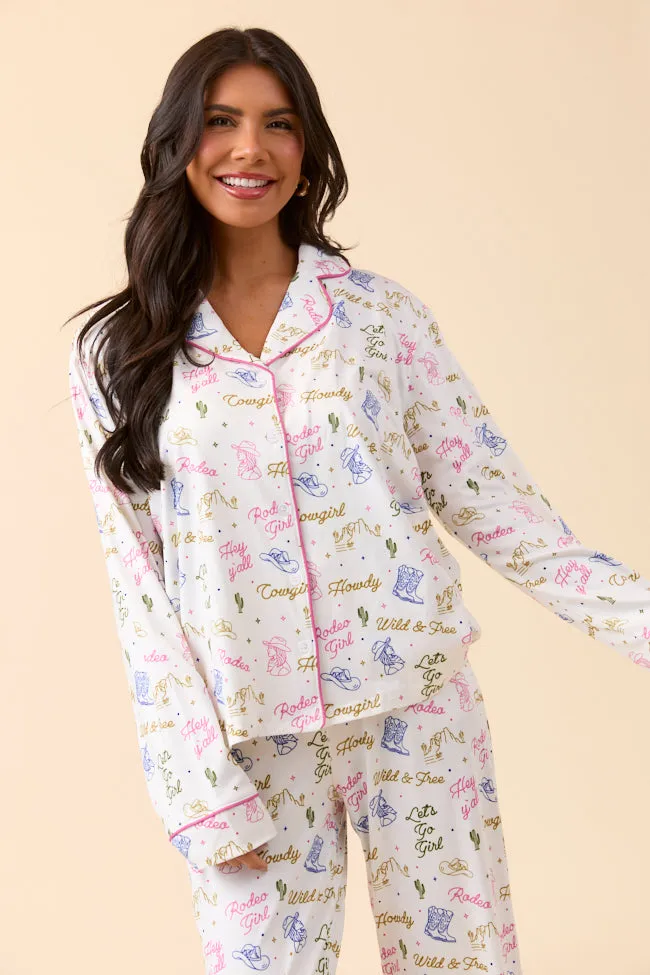 Rodeo Girl Multi Pajama Set FINAL SALE sold by Pink Lily product image thumbnail 5