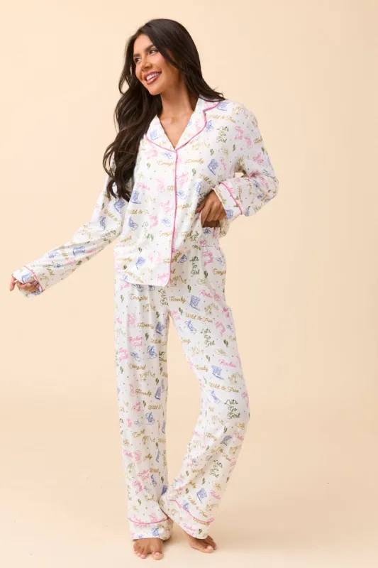 Rodeo Girl Multi Pajama Set FINAL SALE sold by Pink Lily