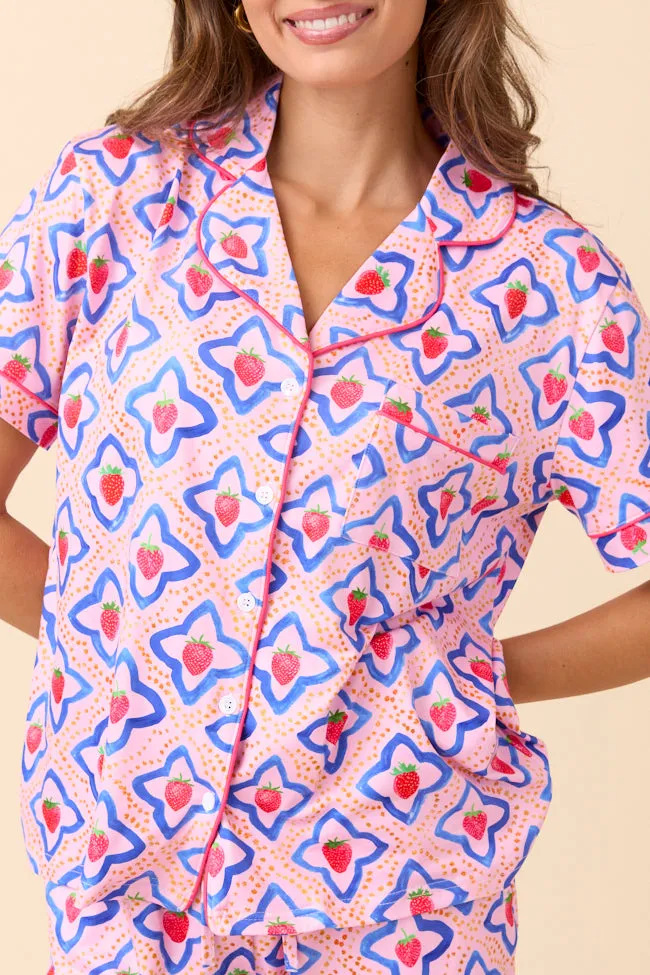 Strawberry Snooze Pink Pajama Set FINAL SALE sold by Pink Lily product image thumbnail 5