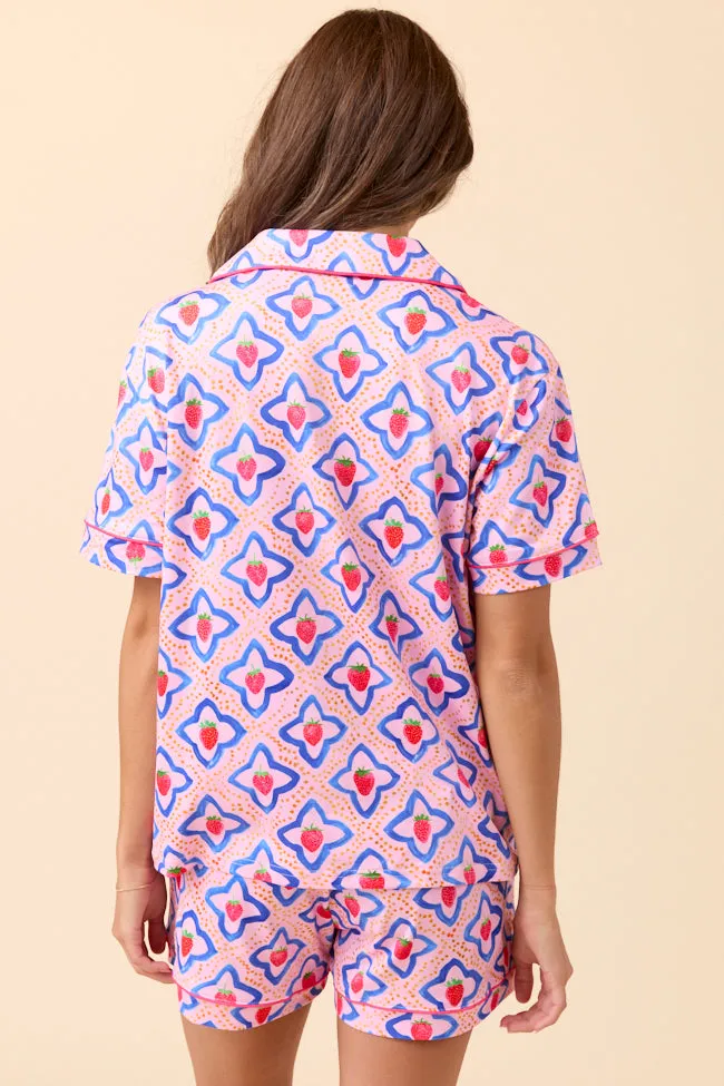 Strawberry Snooze Pink Pajama Set FINAL SALE sold by Pink Lily product image thumbnail 4