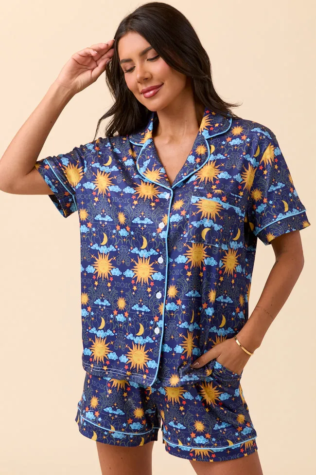 Nova Night Blue Pajama Set sold by Pink Lily