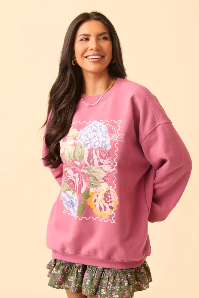 Floral Stamp Rose Graphic Sweatshirt SALE sold by Pink Lily product image thumbnail 2