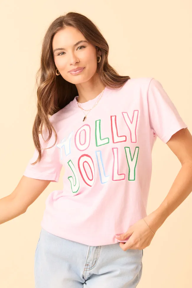 Holly Jolly Light Pink Graphic Tee sold by Pink Lily product image thumbnail 2