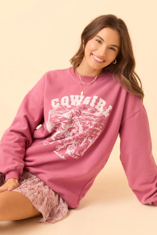 Cowgirl Era Rose Graphic Sweatshirt sold by Pink Lily