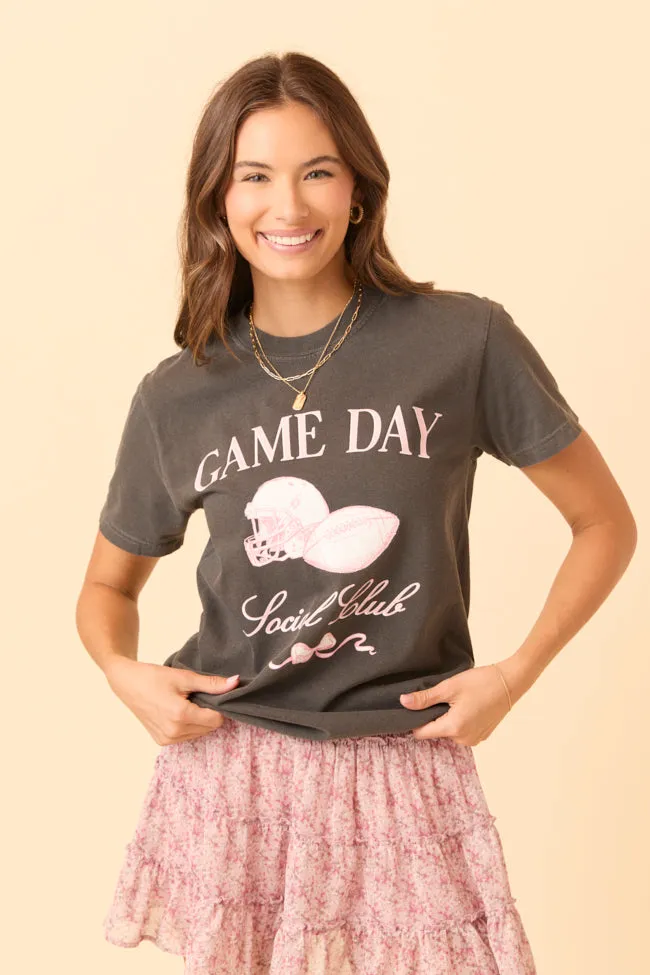 Game Day Social Club Dark Grey Graphic Tee sold by Pink Lily product image thumbnail 2
