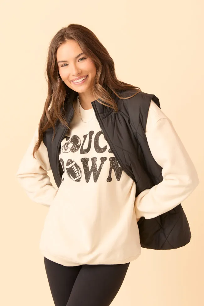 Touchdown Printed Cream Graphic Sweatshirt SALE sold by Pink Lily product image thumbnail 3