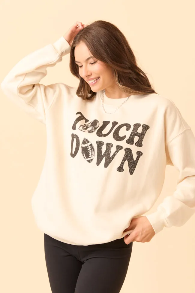 Touchdown Printed Cream Graphic Sweatshirt SALE sold by Pink Lily product image thumbnail 5