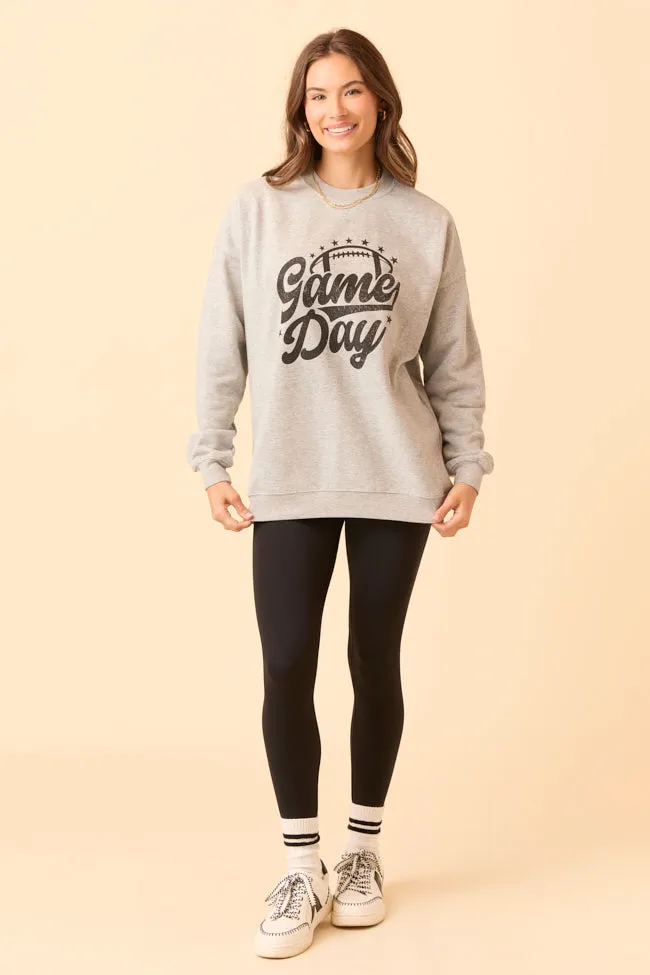 Game Day Script Light Grey Graphic Sweatshirt sold by Pink Lily product image thumbnail 4