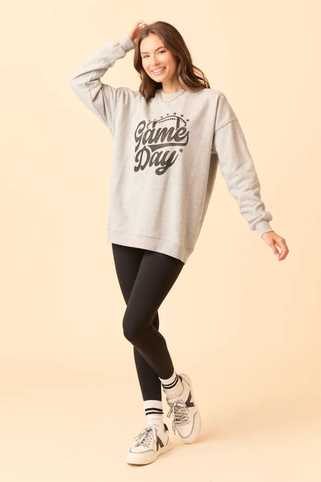 Game Day Script Light Grey Graphic Sweatshirt sold by Pink Lily product image thumbnail 3