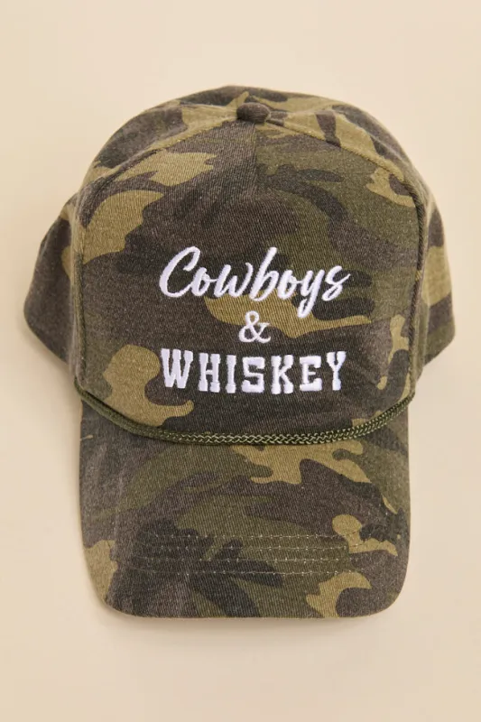 Cowboy & Whiskey Baseball Cap sold by Pink Lily