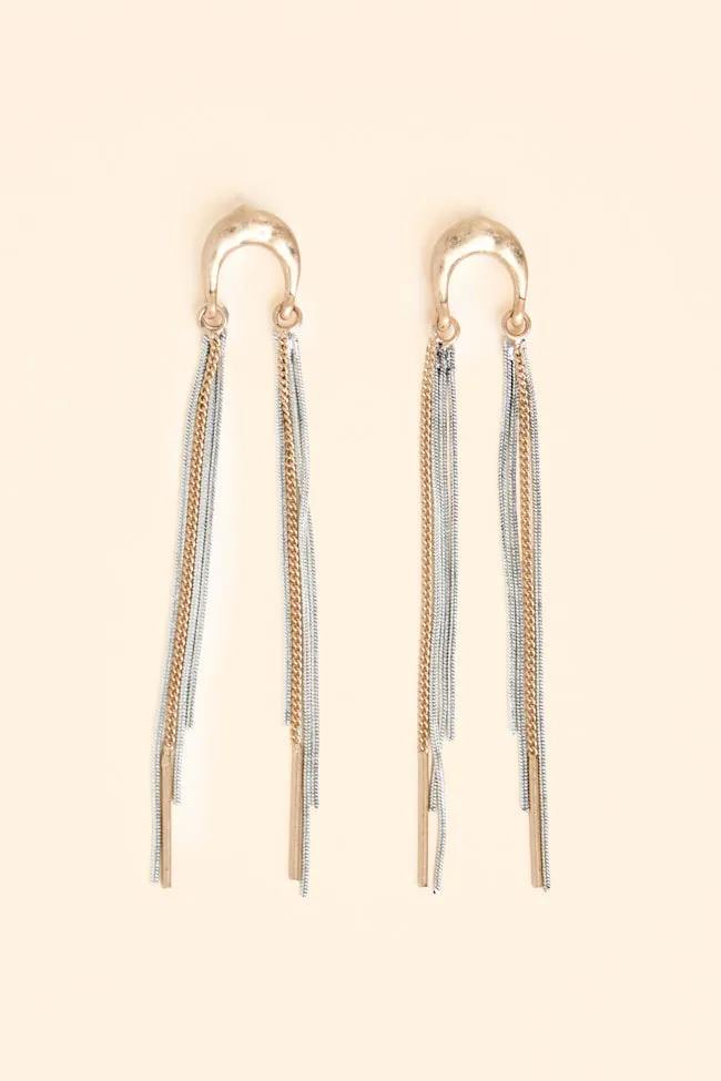 Amiya Gold Horseshoe Chain Earrings FINAL SALE sold by Pink Lily