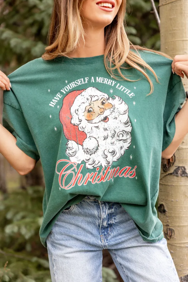 Vintage Santa Dark Green Oversized Graphic Tee sold by Pink Lily product image thumbnail 2