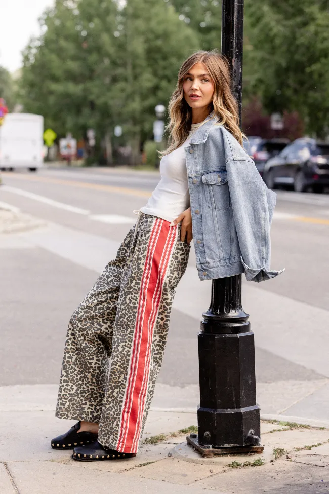 Marlie Leopard Print Pull-On Pants SALE sold by Pink Lily