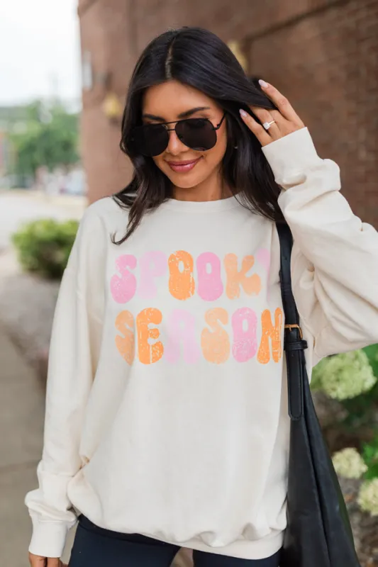 Spooky Season Cream Graphic Sweatshirt SALE sold by Pink Lily