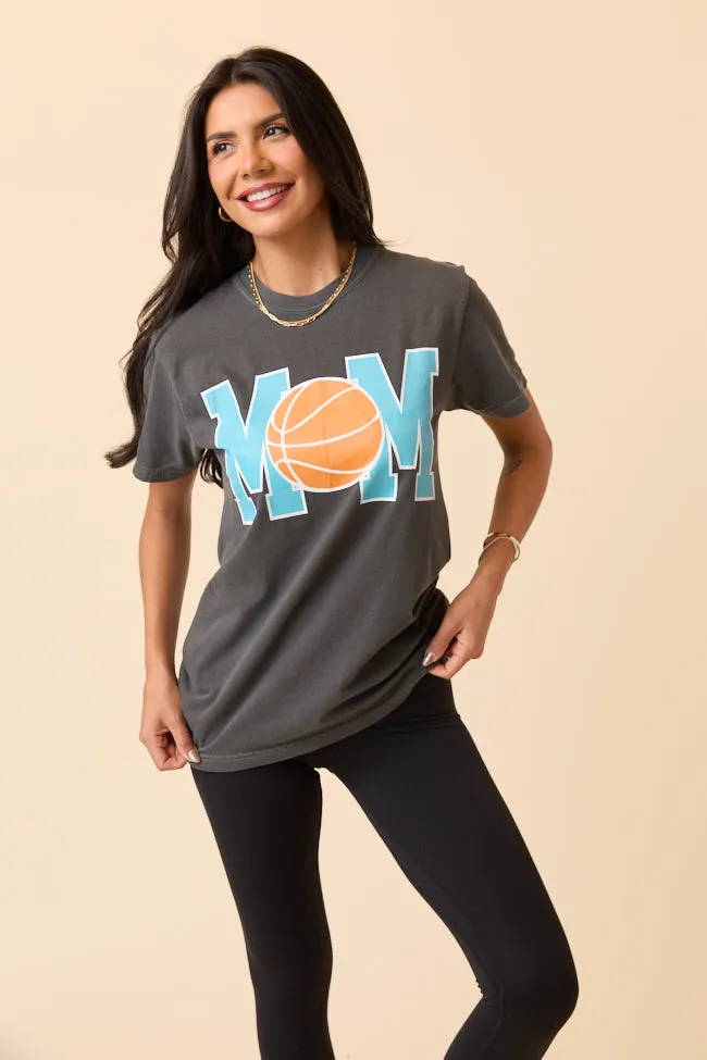 Mom Block Basketball Dark Grey Graphic Tee sold by Pink Lily product image thumbnail 3