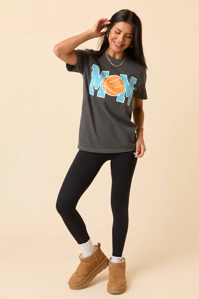 Mom Block Basketball Dark Grey Graphic Tee sold by Pink Lily product image thumbnail 5