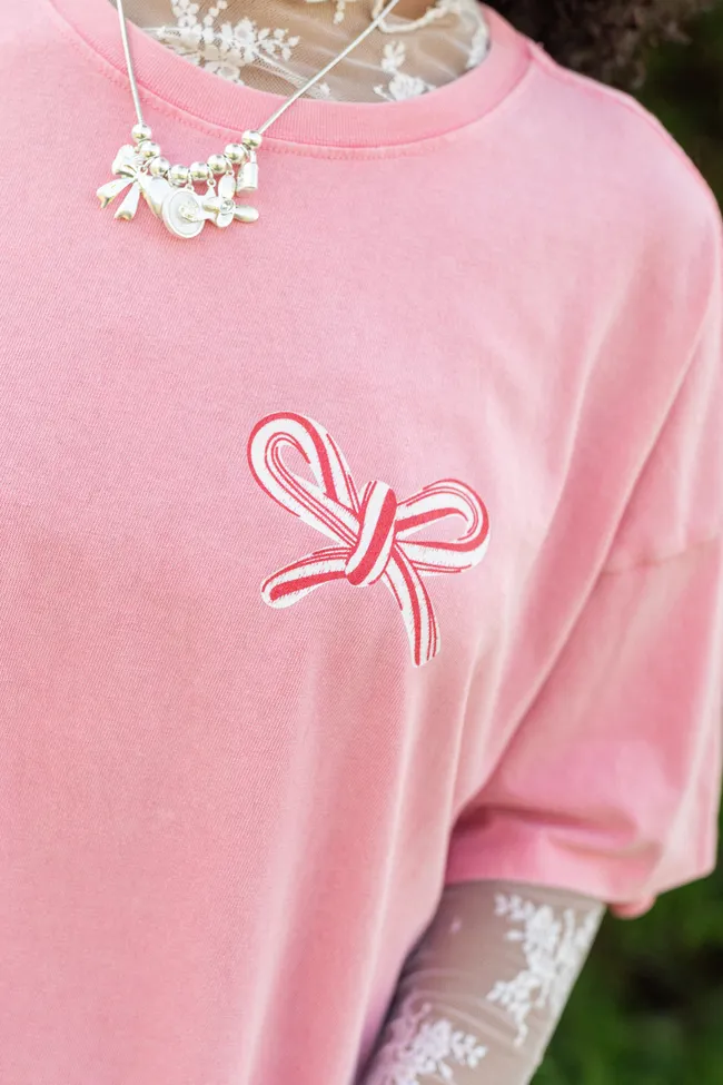 Christmas Loving Gal Pink Oversized Graphic Tee sold by Pink Lily product image thumbnail 3