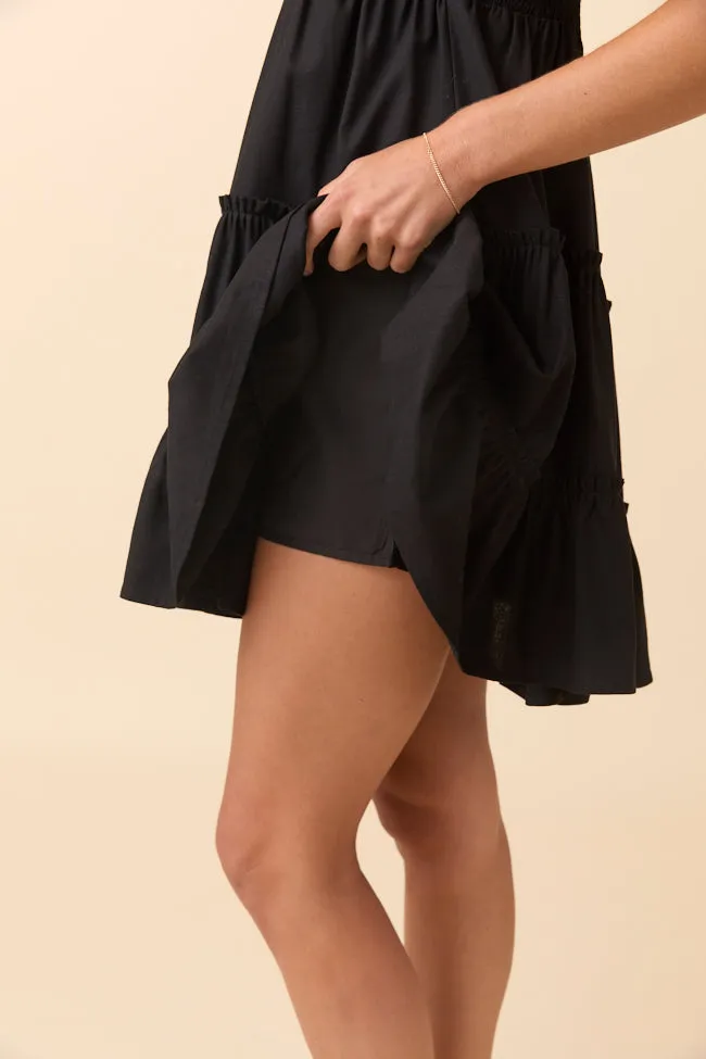 Change My Tune Black Square Neck Solid Romper Dress FINAL SALE sold by Pink Lily product image thumbnail 5