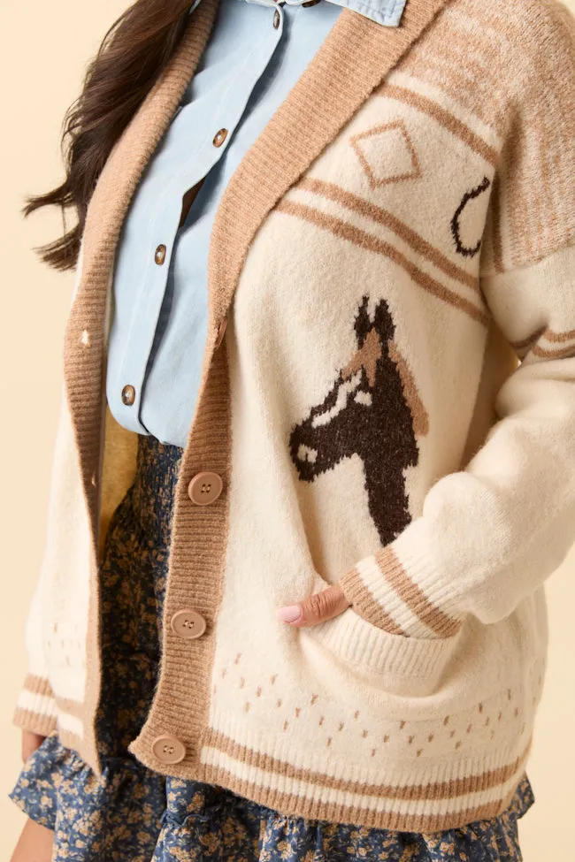 Karsyn Tan Horse Cardigan sold by Pink Lily product image thumbnail 2