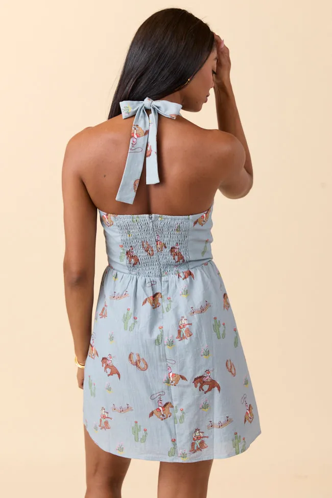 Willa Blue Cowboy Mini Dress sold by Pink Lily product image thumbnail 5