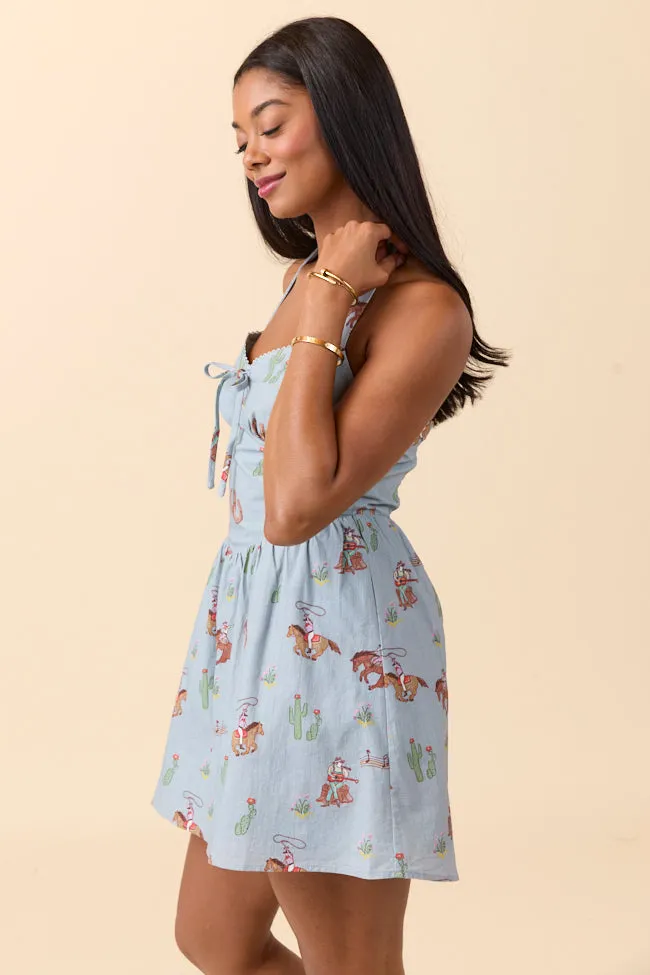 Willa Blue Cowboy Mini Dress sold by Pink Lily product image thumbnail 4
