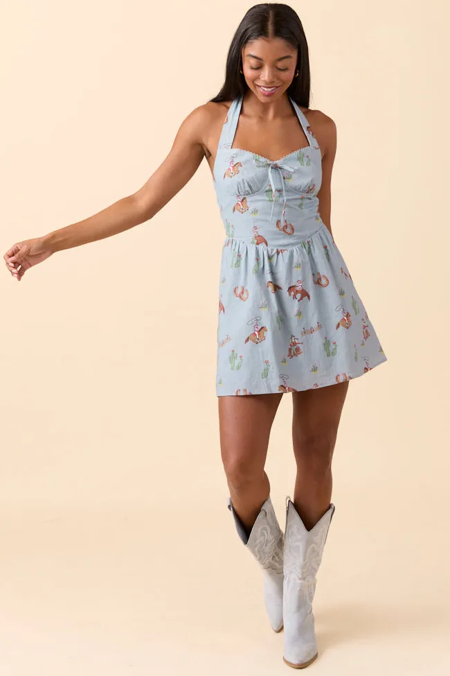 Willa Blue Cowboy Mini Dress sold by Pink Lily product image thumbnail 3