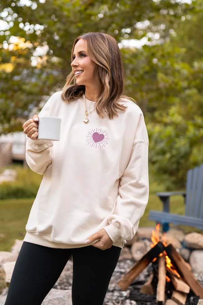 Be The Light Cream Graphic Sweatshirt Emily Fauver X Pink Lily sold by Pink Lily product image thumbnail 2