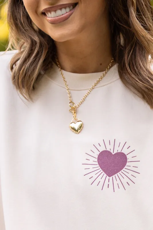 Dawn 14K Gold Dipped Heart Toggle Necklace Emily Fauver X Pink Lily sold by Pink Lily