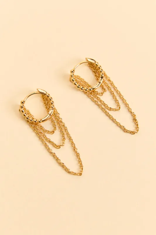 Sawyer 14K Gold Dipped Chain Huggie Earring Emily Fauver X Pink Lily sold by Pink Lily