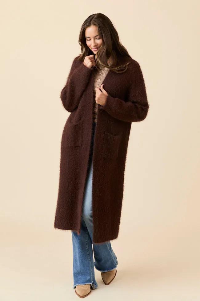 Laken Solid Chocolate Sweater Coat Emily Fauver X Pink Lily sold by Pink Lily product image thumbnail 3