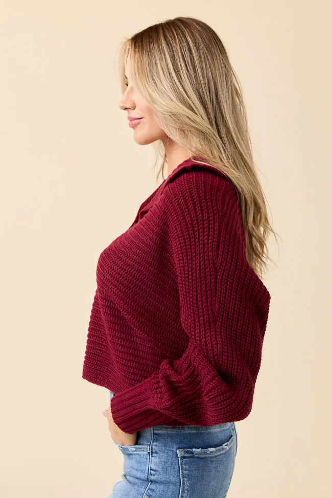 Grace Claret Notch Neck Pullover Sweater Emily Fauver X Pink Lily sold by Pink Lily product image thumbnail 5