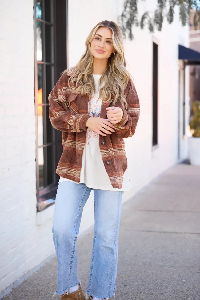 Shayla Brown and Taupe Flannel Shacket sold by Pink Lily product image thumbnail 2