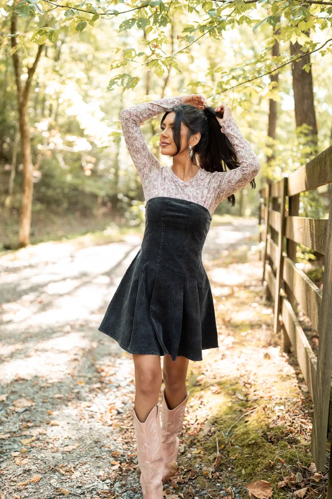 Ophelia Black Corduroy Strapless Mini Dress FINAL SALE sold by Pink Lily product image thumbnail 2