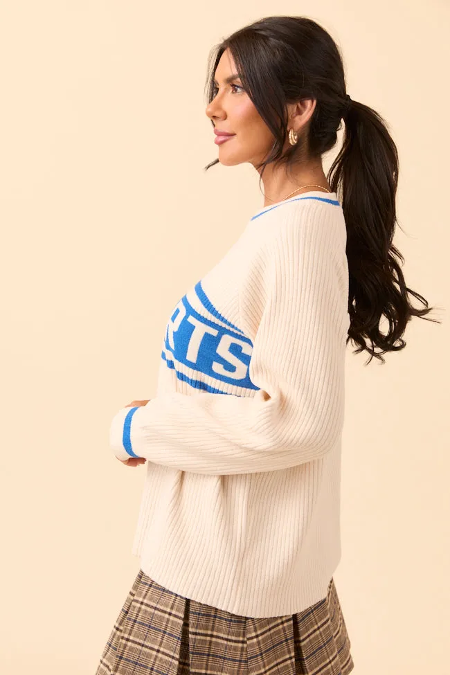 Delaney Cream and Cobalt Go Sports Sweater FINAL SALE sold by Pink Lily product image thumbnail 3