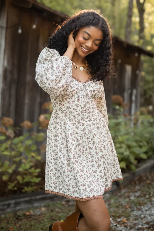 Rosemary Brown Floral Mini Dress SALE sold by Pink Lily