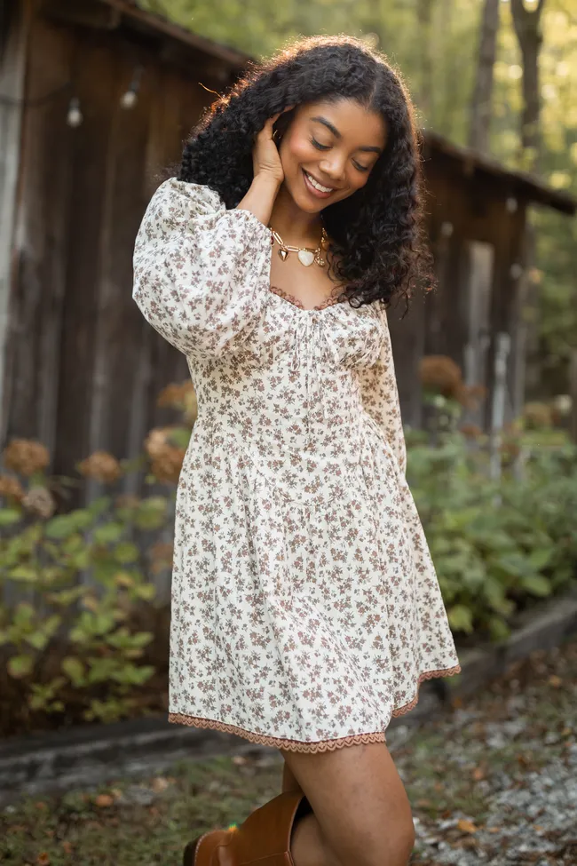 Rosemary Brown Floral Mini Dress FINAL SALE sold by Pink Lily