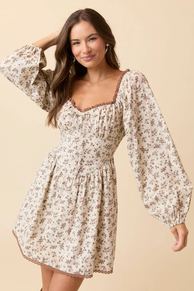 Rosemary Brown Floral Mini Dress FINAL SALE sold by Pink Lily product image thumbnail 3