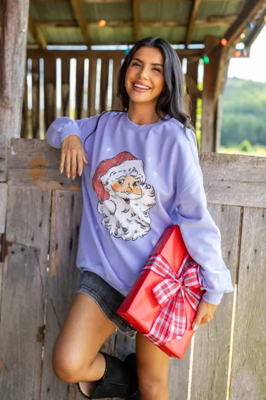 Have Yourself A Merry Little Christmas Periwinkle Graphic Sweatshirt sold by Pink Lily
