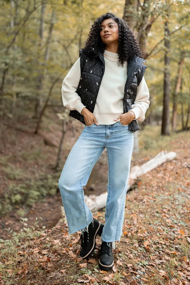 Stella Black Bow Dot Puffer Vest FINAL SALE sold by Pink Lily product image thumbnail 2