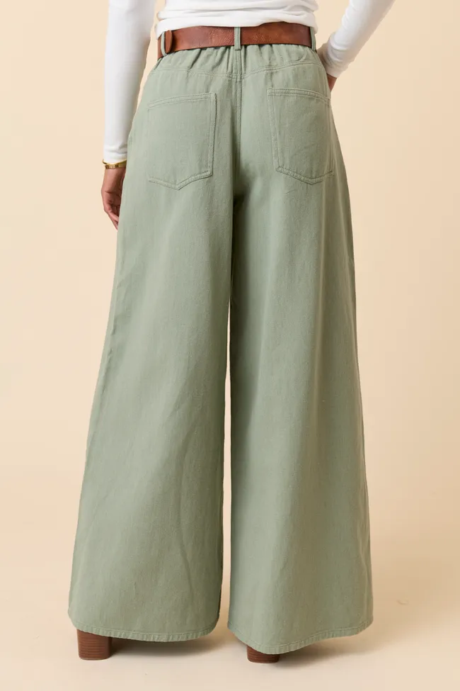 Rio Olive Wide Leg Trousers SALE sold by Pink Lily product image thumbnail 4