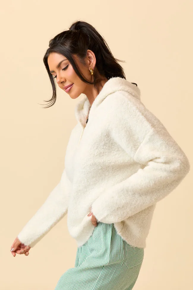 Leona Ivory Hooded Buttoned Sweater SALE sold by Pink Lily product image thumbnail 4