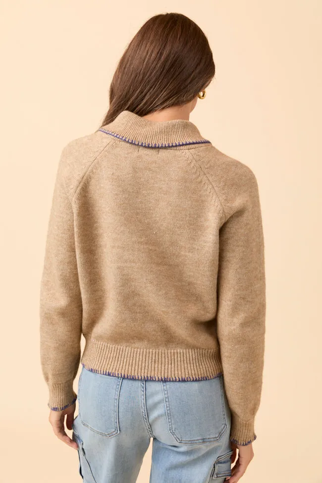 Nettie Brown V-Neck Toggle Button Sweater FINAL SALE sold by Pink Lily product image thumbnail 4