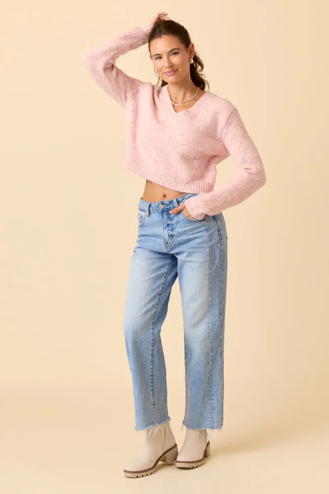 Dottie Pink Cropped V-Neck Sweater FINAL SALE sold by Pink Lily product image thumbnail 2