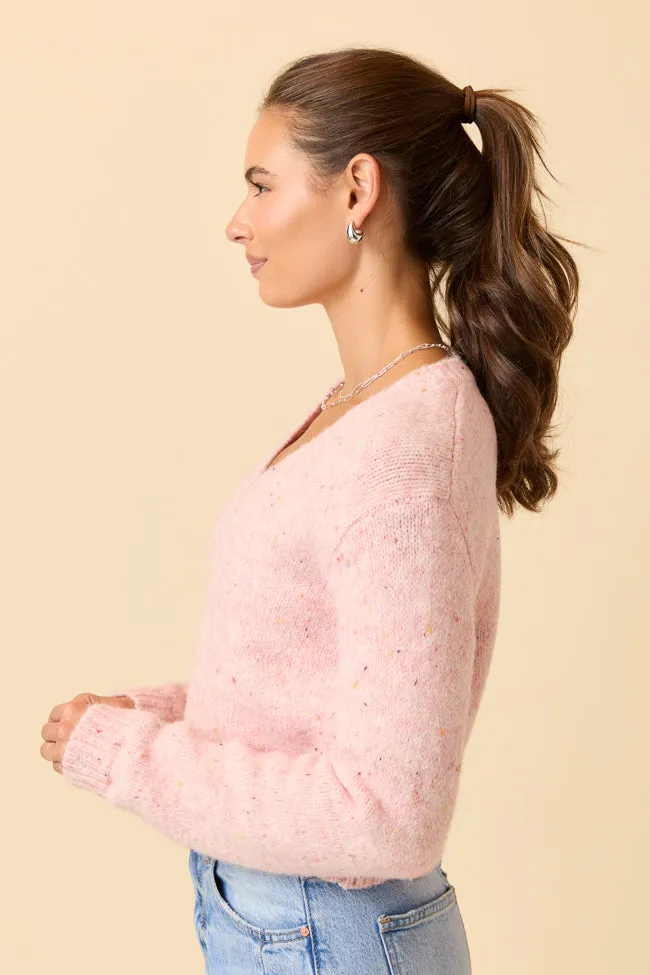 Dottie Pink Cropped V-Neck Sweater FINAL SALE sold by Pink Lily product image thumbnail 3